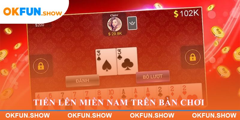 Bộ bài Tiến Lên Miền Nam trên bàn chơi truyền thống